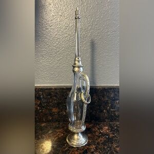 Vintage Moroccan Elegant Silver and Glass Oil Dispenser